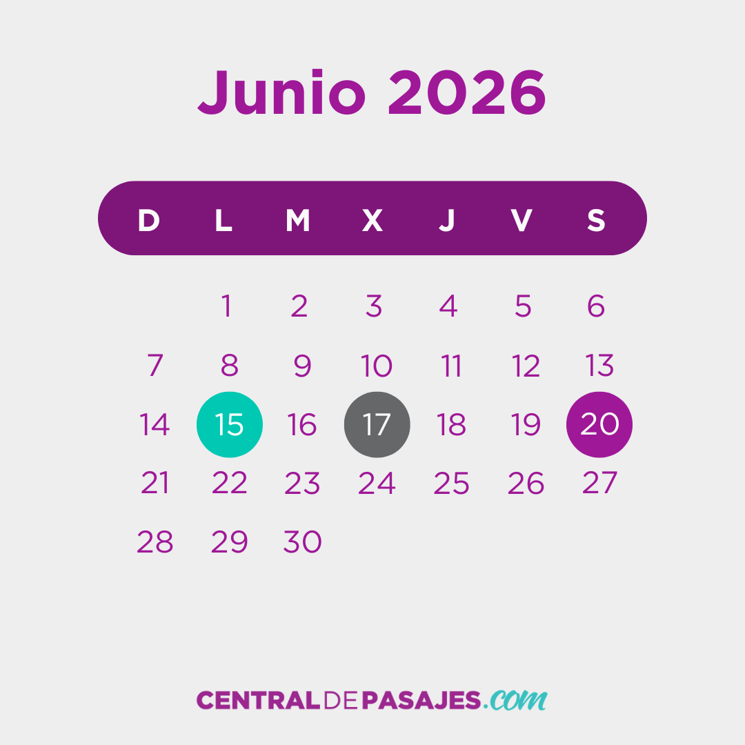Feriados de Junio 2026